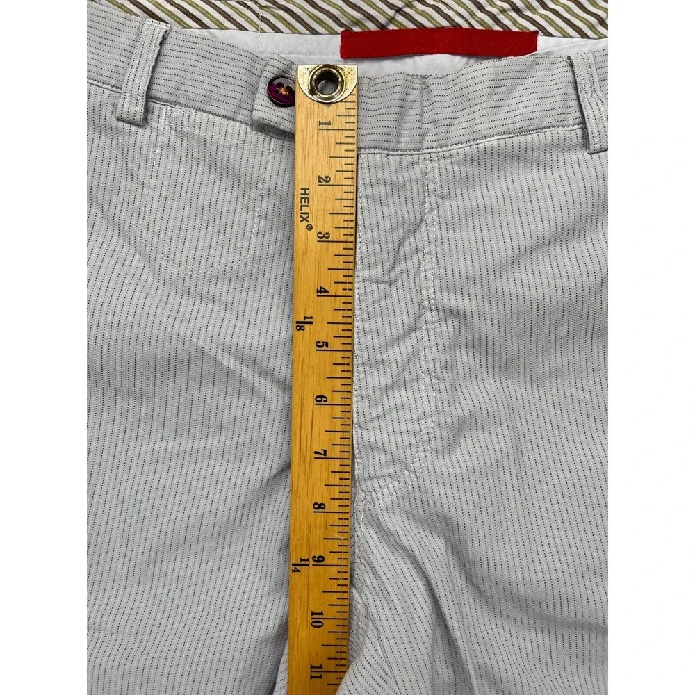 Claude Bonucci‎ Mens Pants 34x36 Gray Striped Straight Cotton Blend
